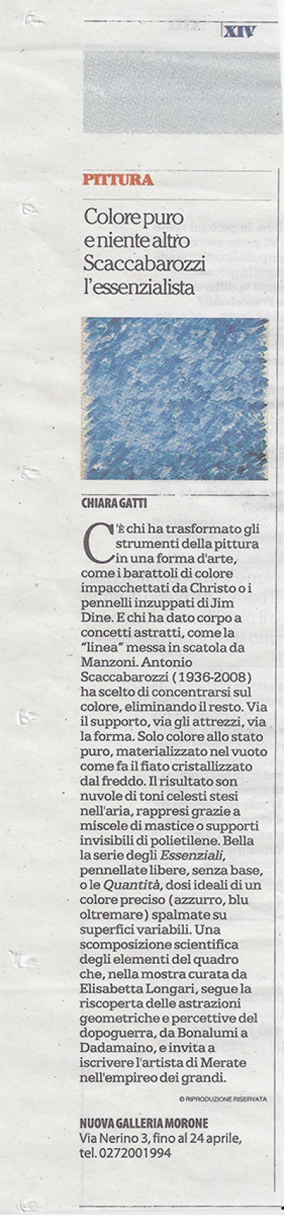 •  2015_03 - Colore puro e niente altro, Scaccabarozzi l&#039;essenzialista (da &quot;La Repubblica&quot; del 21 marzo 2015)