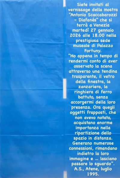 Antonio Scaccabarozzi - Diafan&egrave;s, solo exhibition at Palazzo Fortuny in Venezia