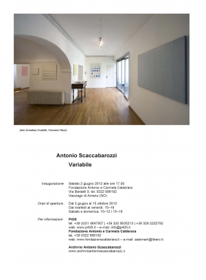 •  2012 - Variabile,   Fondazione Calderara, Vacciago di Ameno