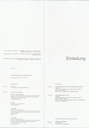 Antonio Scaccabarozzi, Galeriehaus Clement&amp;Schneider Bonn (D)